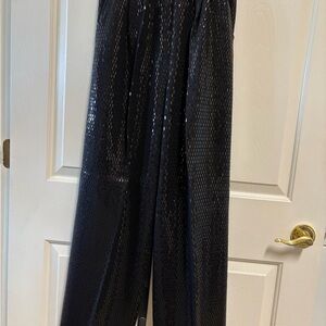 St. John Black Sequined Trousers